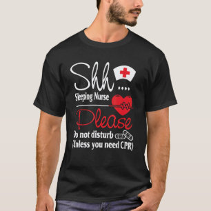 Camiseta Enfermeira Noturna Não Perturbe Com Impressão De C