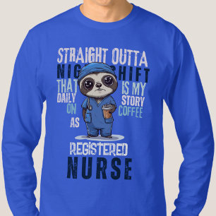 Camiseta Enfermeira Noturna Registrada História Diária Dia