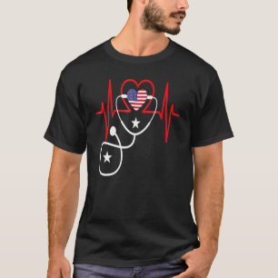 Camiseta Enfermeira Novidade Patriótica Para O 4 De Julho P
