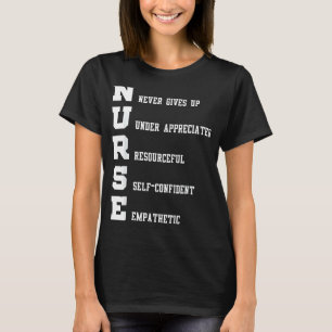 Camiseta Enfermeira nunca desiste sob apreciação