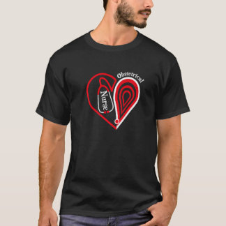 Camiseta Enfermeira obstétrica estetoscópio Coração Dia dos