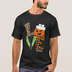 Camiseta Enfermeira PACU Leopardo Abóbora Dia das Bruxas Am