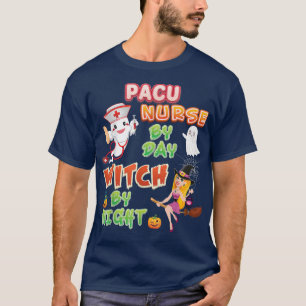 Camiseta Enfermeira PACU por dia Bruxa Noite de Halloween F
