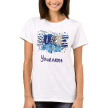 Enfermeira, padrão de glíbulas azul, corado, flore