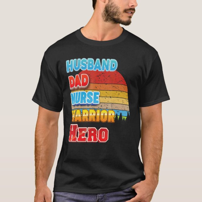 Camiseta Enfermeira Pai do marido Herói Herói Vintage (Frente)