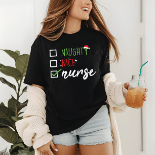 Camiseta Enfermeira Papais noeis de Natal Engraçados