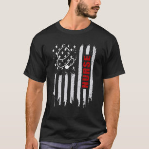 Camiseta Enfermeira Patriótica Americana de Bandeira Nurse