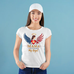 Camiseta Enfermeira Patriótica Mãe - Mamãe, Meu Anjo