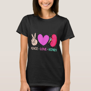 Camiseta Enfermeira Paz Amor Nefrologia Rim Diálise