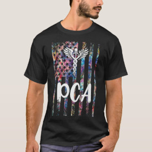 Camiseta Enfermeira Pca American Flag Doent Care Assistant 