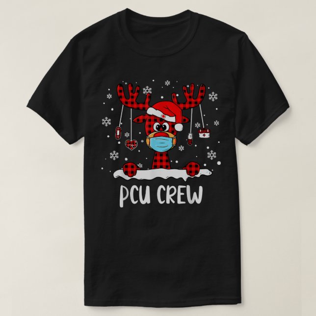 Camiseta Enfermeira PCU Crew Buffalo Xadrez Face Máscara En (Frente do Design)