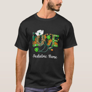 Camiseta Enfermeira Pediátrica Amo Dia De São Patrício Trev