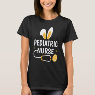Camiseta Enfermeira Pediátrica Bunny Estetoscópio Scrub Vid