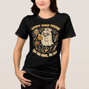 Camiseta Enfermeira Pediátrica de Triagem Candy Corn Hallow