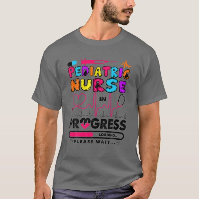 Camiseta Enfermeira Pediátrica Em Progresso Presente Futuro (Frente)