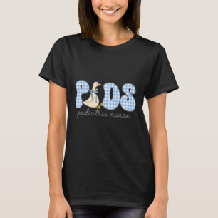 Camiseta Enfermeira Pediátrica Enfermeira Azul Gingham Peix
