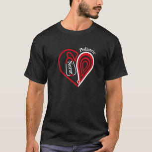 Camiseta Enfermeira Pediátrica estetoscópio Coração Dia dos