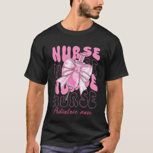 Camiseta Enfermeira Pediátrica Fofo Arco Cor-de-rosa Coquet