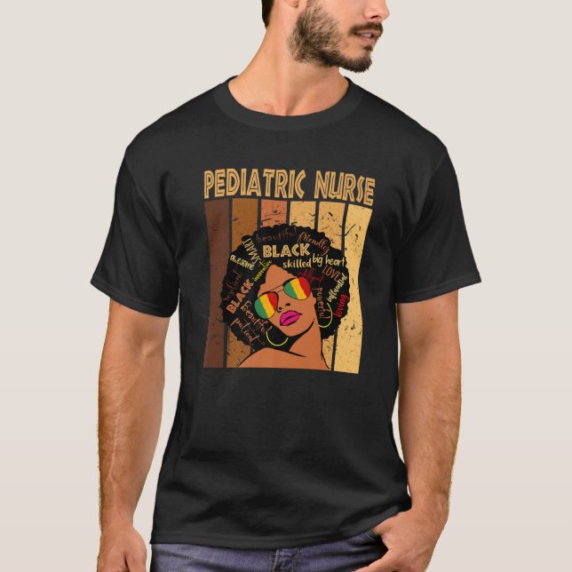 Camiseta Enfermeira pediátrica Historiador negro afro-ameri (Frente)