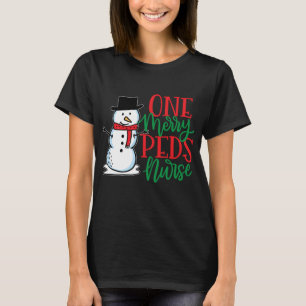 Camiseta Enfermeira PEDS de Natal Bonita - Nurs Pediátricos