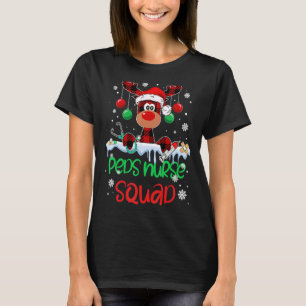 Camiseta Enfermeira PEDS Nurse Reindeer de Natal na Praça C