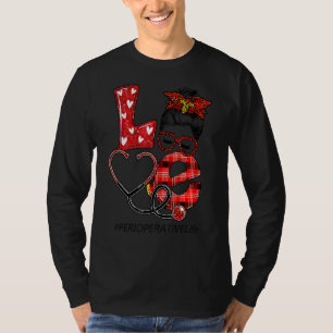 Camiseta Enfermeira Perioperatória Xadrez Leopard Amor Cora