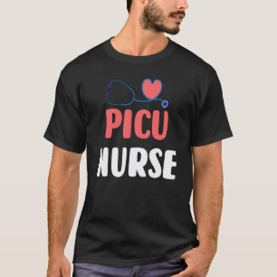Camiseta Enfermeira Picu Estetoscópio Coração Enfermeira Pr