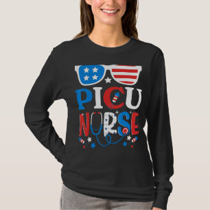 Camiseta Enfermeira Picu Patriótica 4 De Julho Americano