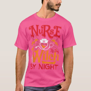 Camiseta Enfermeira Por Bruxa Do Dia De Halloween173