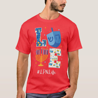 Camiseta Enfermeira Prática Licenciada por Love LPN Hanukka