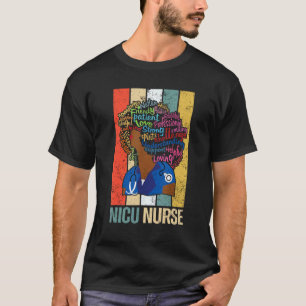 Camiseta Enfermeira Preta da Nicu Para Enfermagem de Melani