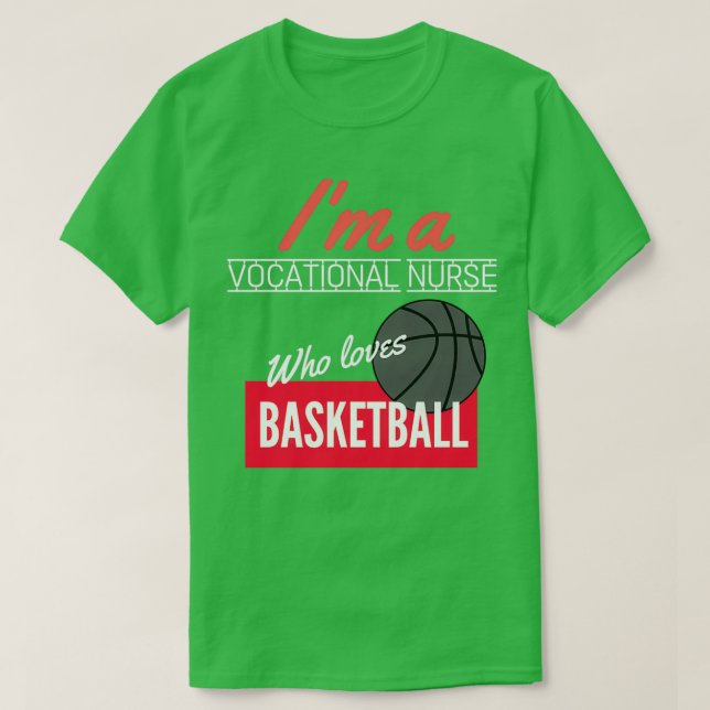 Camiseta Enfermeira profissional que adora basquete (Frente do Design)