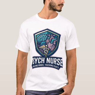 Camiseta Enfermeira Psiquiátrica Curando Mentes Tocando Cor