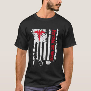 Camiseta Enfermeira Psiquiátrica Flag American RN Mental He