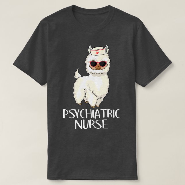 Camiseta Enfermeira Psiquiátrica Llama Rn Mental Health Psy (Frente do Design)