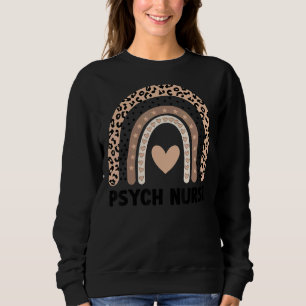 Camiseta Enfermeira Psych Enfermando Leopard Rainbow