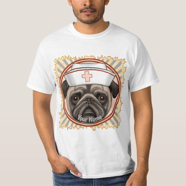 Camiseta Enfermeira Pug (Frente)