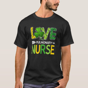 Camiseta Enfermeira Pulmonar Dia de São Patrício Amor Steto