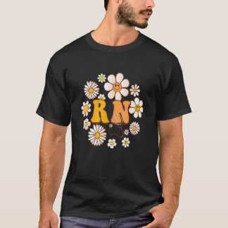 Camiseta Enfermeira registrada de flores silvestres retrô g