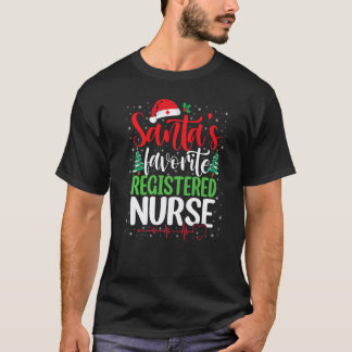 Camiseta Enfermeira Registrada Favorita do Papai Noel Natal