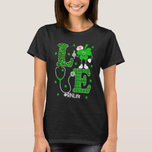 Camiseta Enfermeira Registrada Rn Amo St Patricks Day Leopa