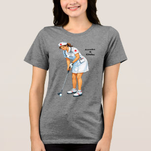 Camiseta Enfermeira Registrada Uniformizada Dando Tacada na