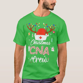 Camiseta Enfermeira Reindeer Natal - Tripulação CNA Luzes d