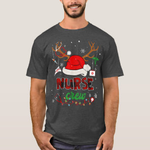 Camiseta Enfermeira Rena Santa Hat Enfermeira Stethoscope
