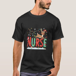 Camiseta enfermeira renas tema natal