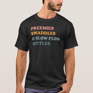Camiseta Enfermeira Retro Nicu Preemies Swaddles Garrafas d