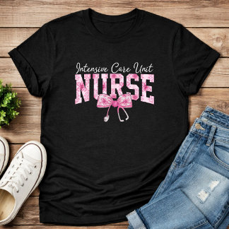 Camiseta Enfermeira Retro UTI Equipe de Unidade de Terapia