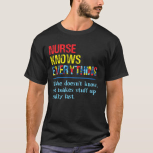 Camiseta Enfermeira Sabe Tudo Puzzle Conscientização do Aut