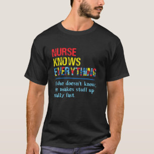 Camiseta Enfermeira Sabe Tudo Quebra-Cabeça Conscientização