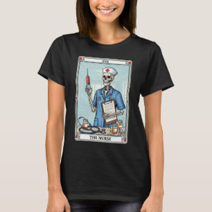 Camiseta Enfermeira Skeleton Tarot Card Halloween Medical